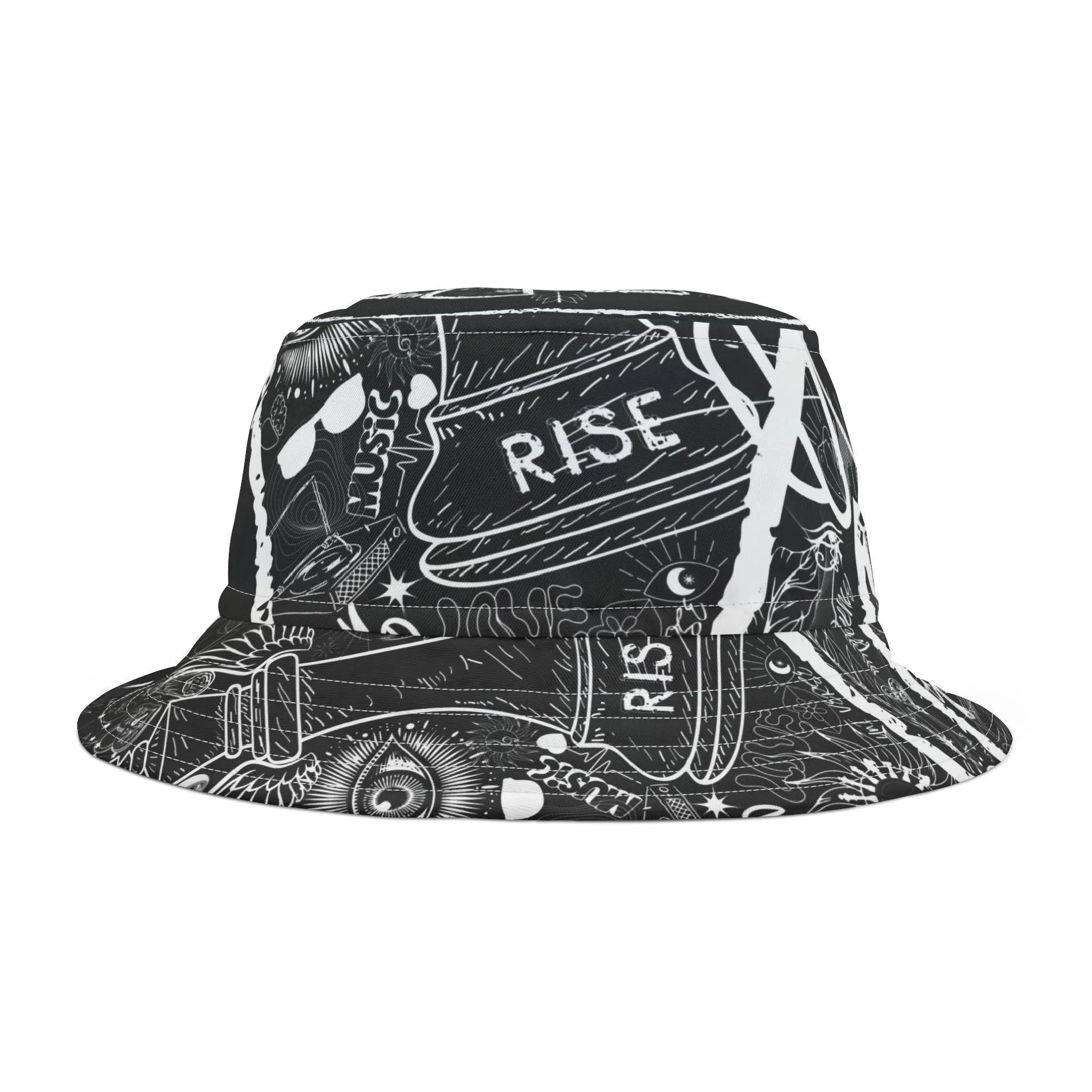 Bucket Hat PEACE&LOVE BLACK EDITION - Image 2