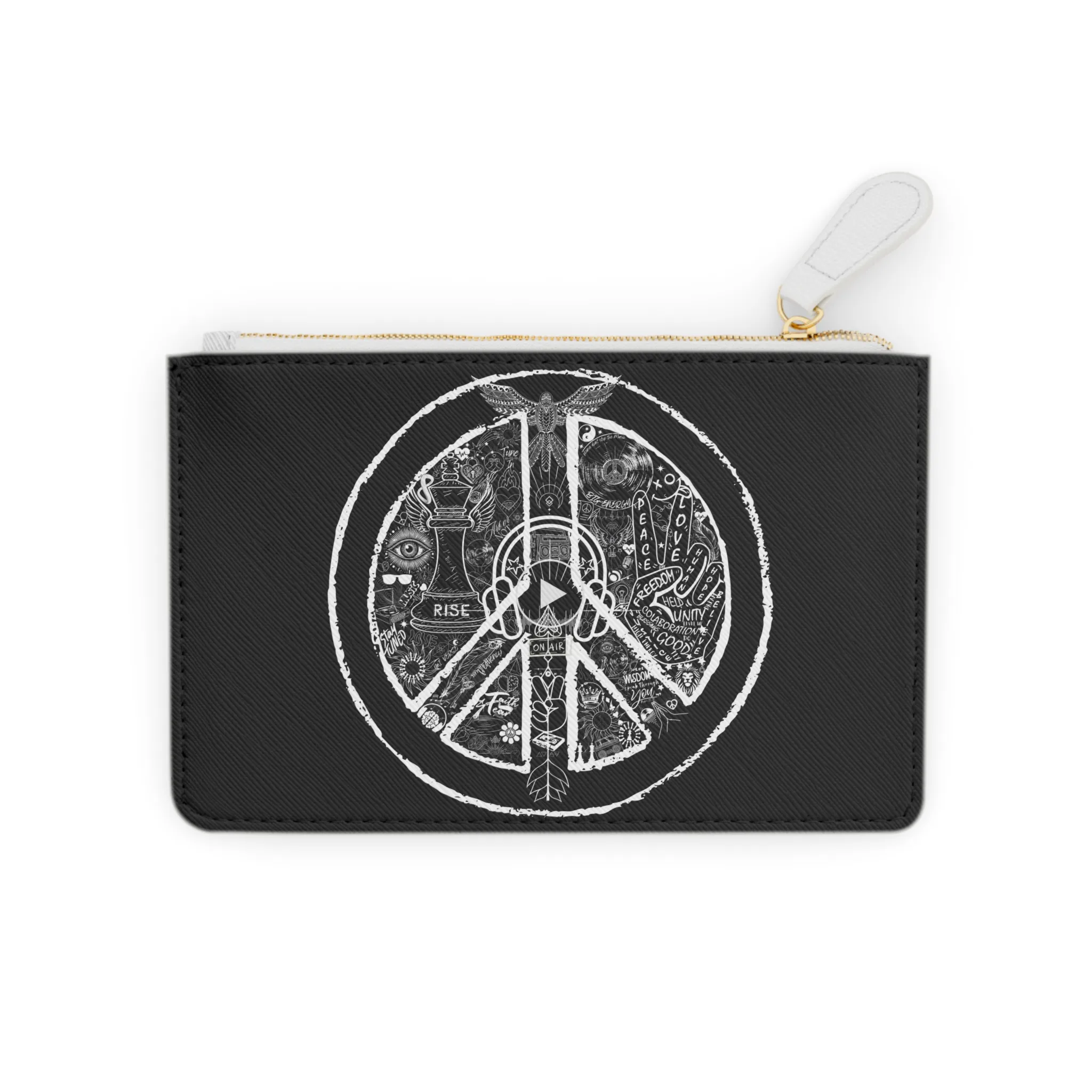 Clutch Bag mini PEACE&LOVE BLACK Edition