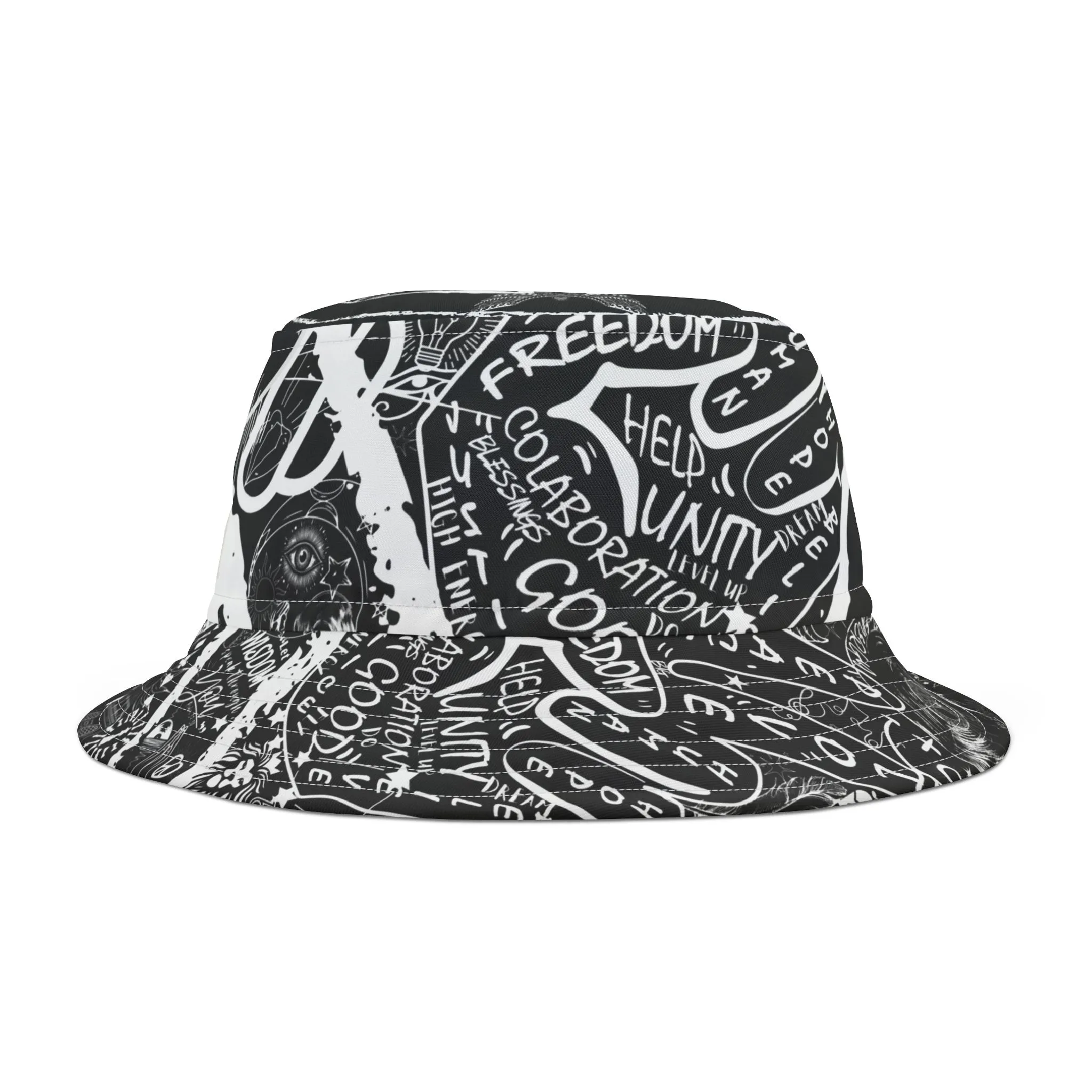 Bucket Hat PEACE&LOVE BLACK EDITION - Image 4