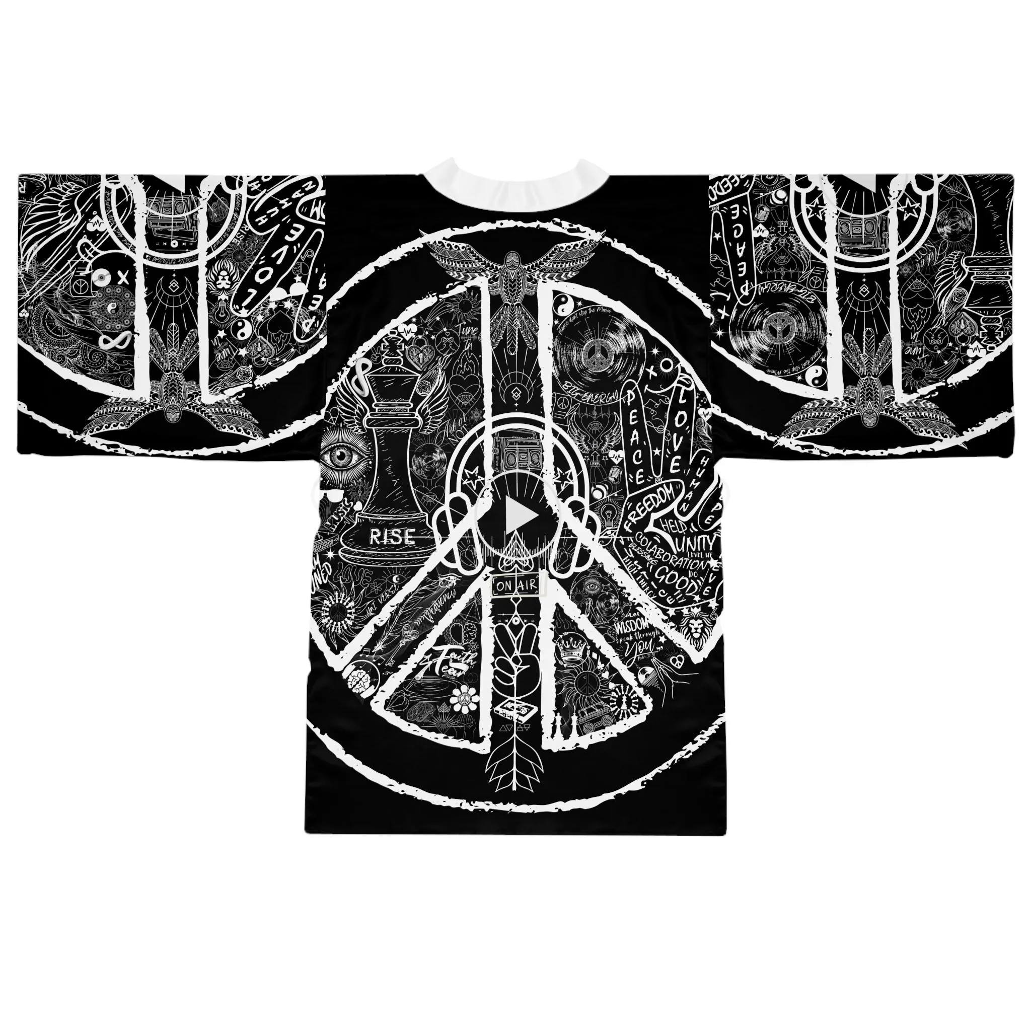 Kimono Robe PEACE&LOVE BLACK Edition - Image 2