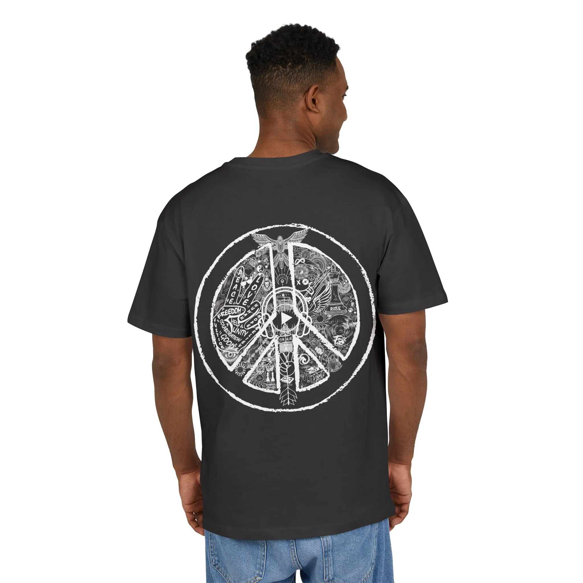 T-shirt Unisex Oversize, FRONT/BACK, PEACE&LOVE - Image 4