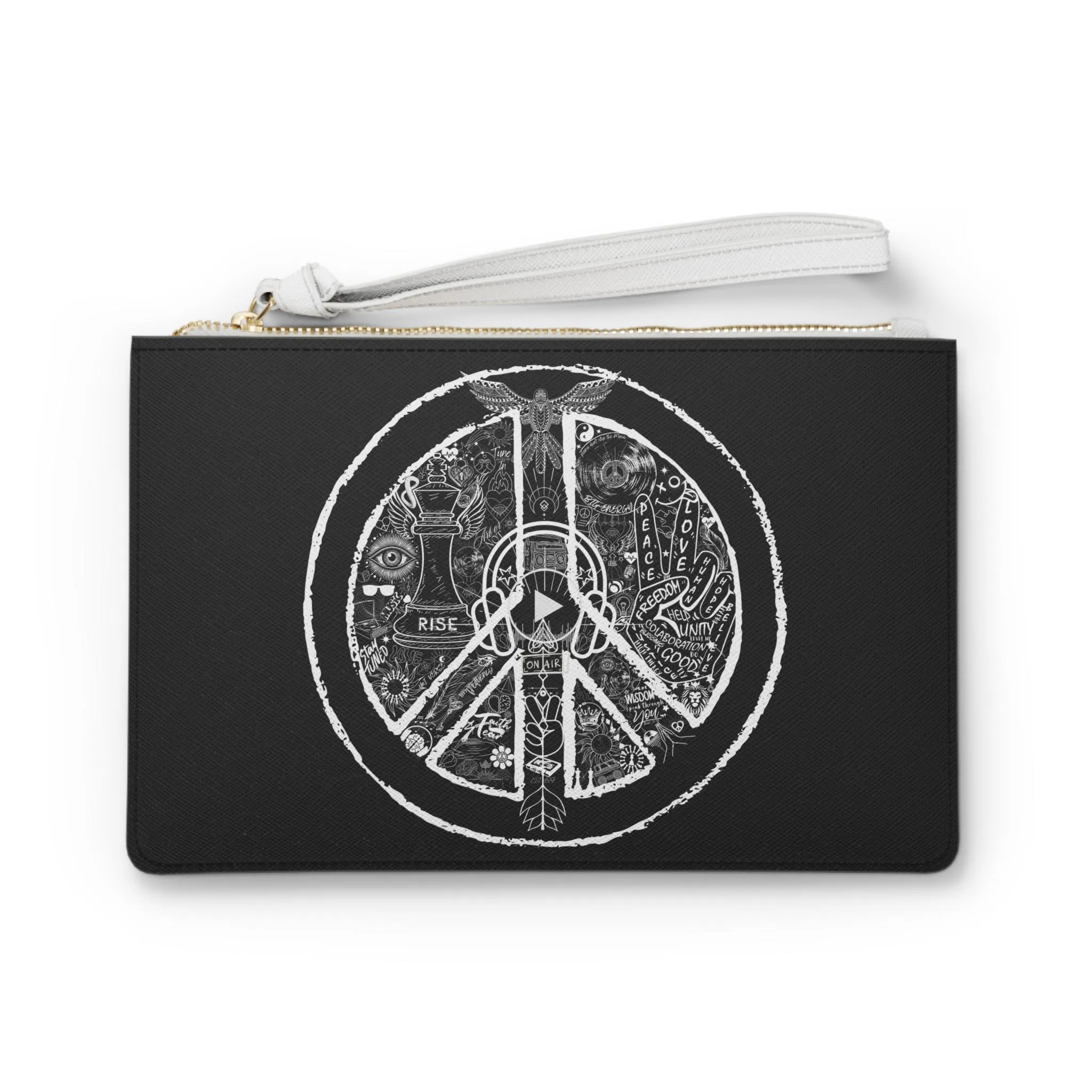 Clutch Bag PEACE&LOVE BLACK Edition