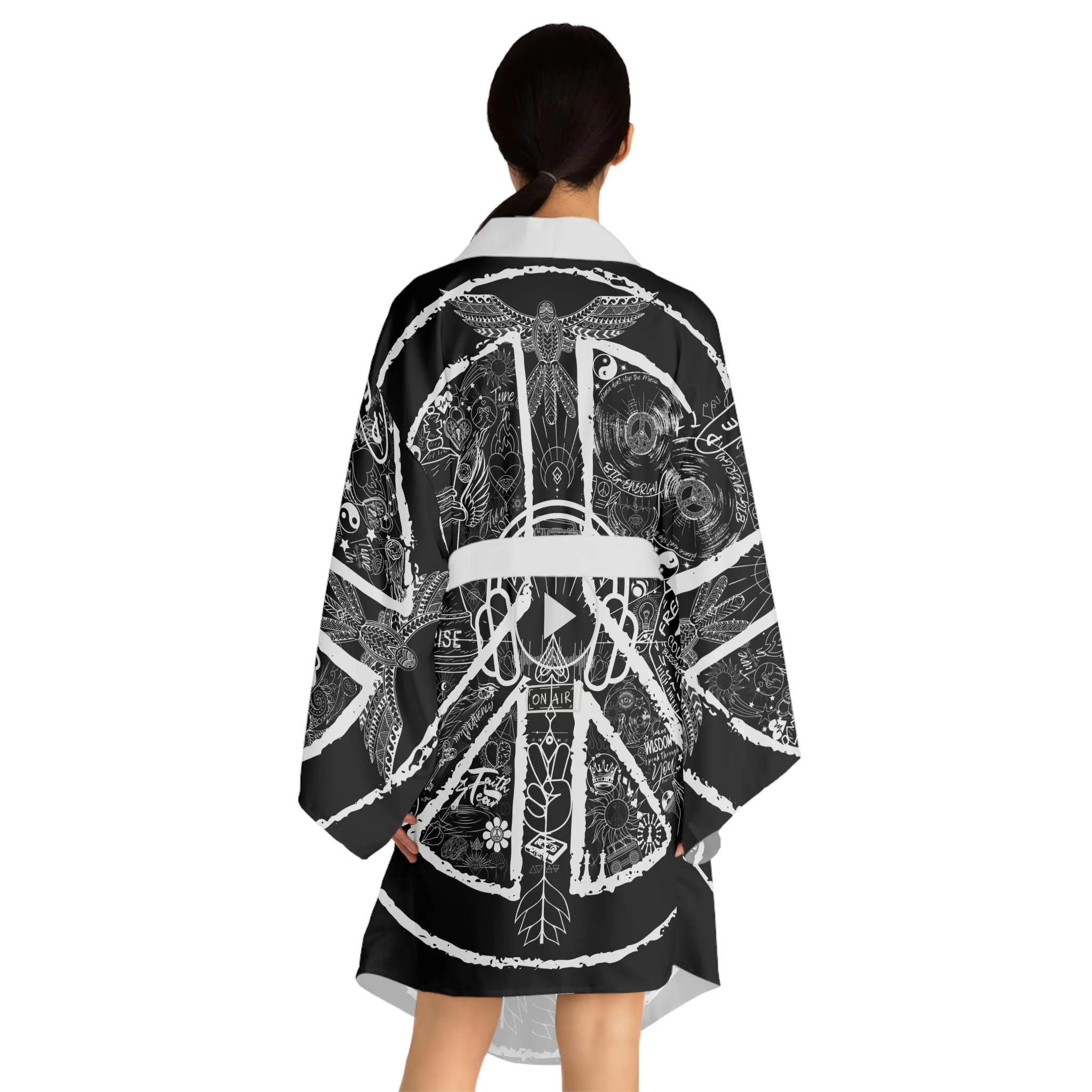 Kimono Robe PEACE&LOVE BLACK Edition - Image 3