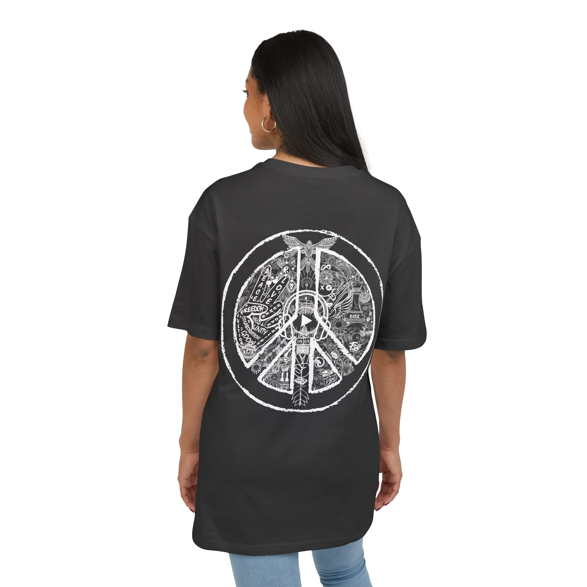 T-shirt Unisex Oversize, FRONT/BACK, PEACE&LOVE - Image 2