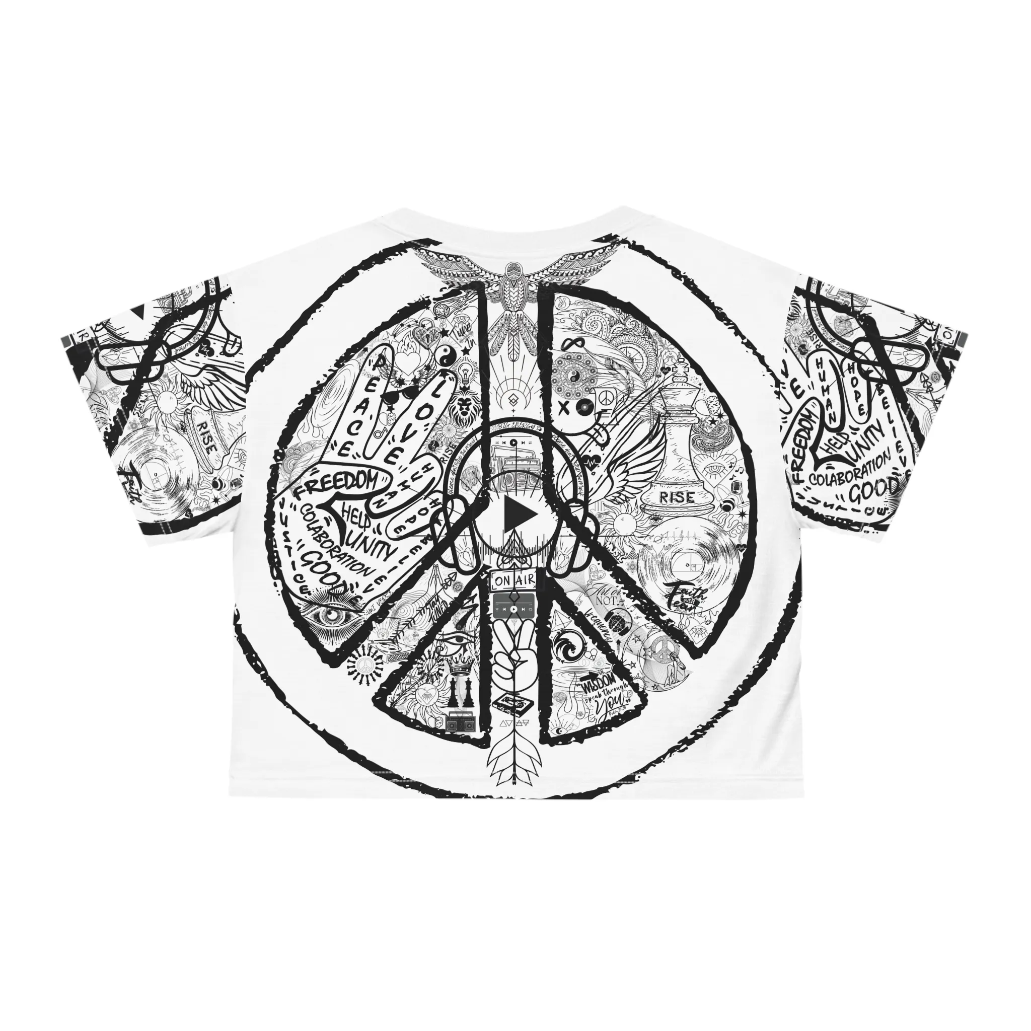 T-Shirt, Crop Style PEACE&LOVE - Image 2