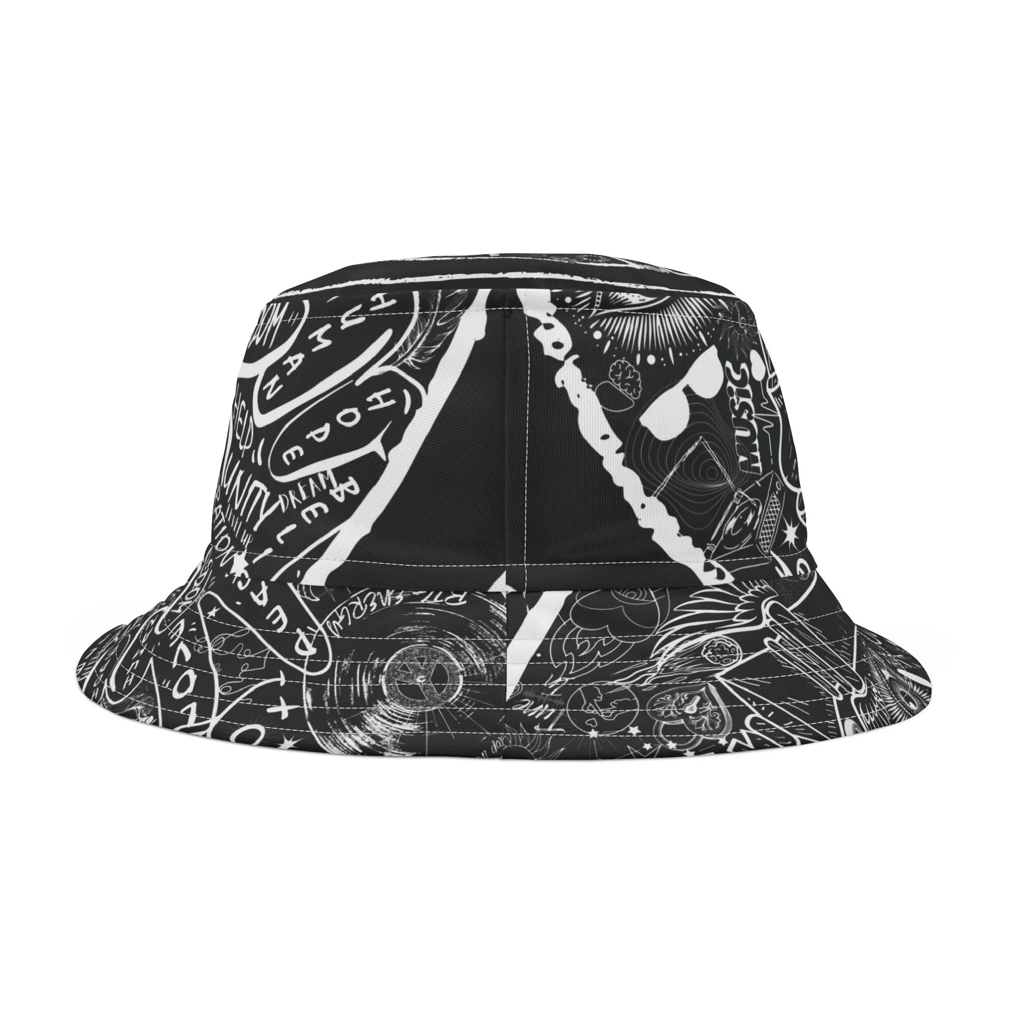Bucket Hat PEACE&LOVE BLACK EDITION - Image 3
