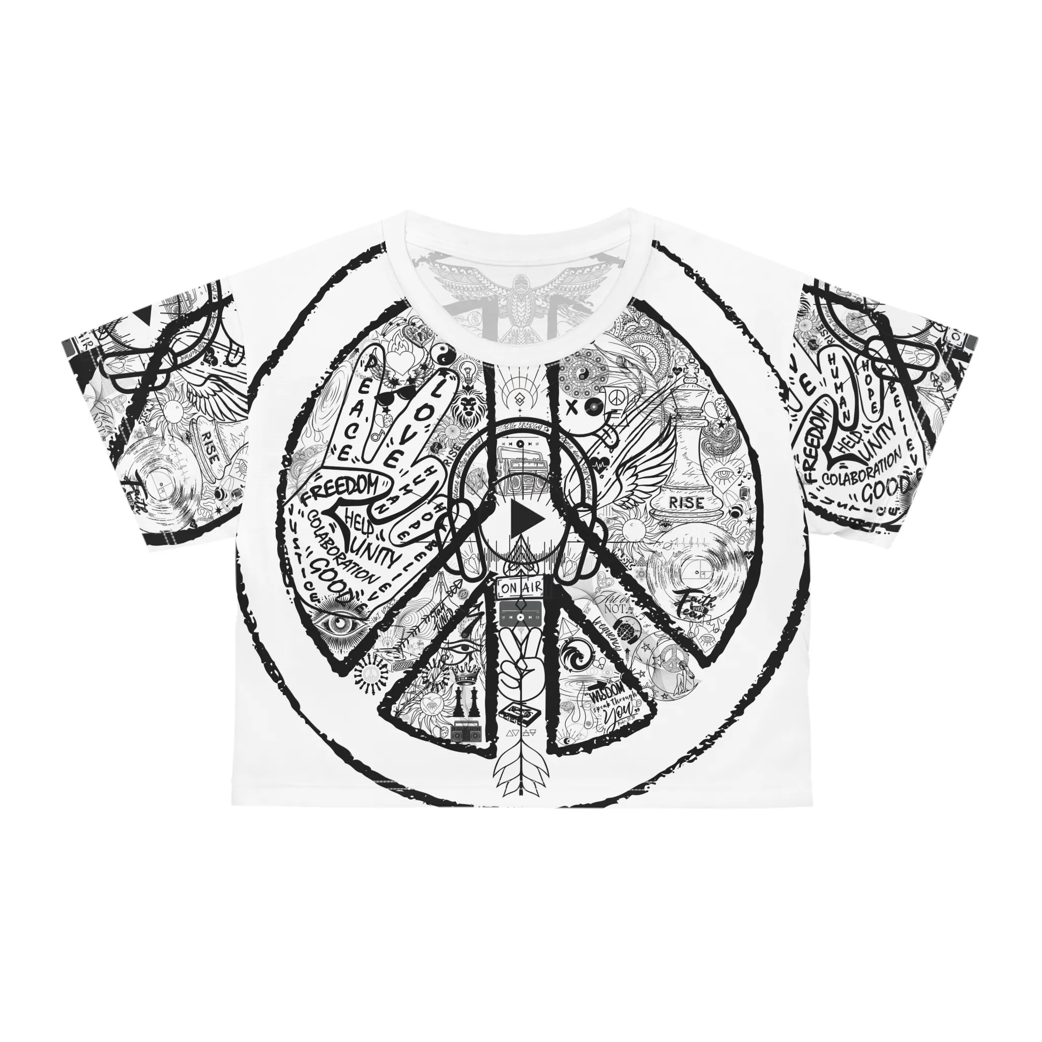 T-Shirt, Crop Style PEACE&LOVE