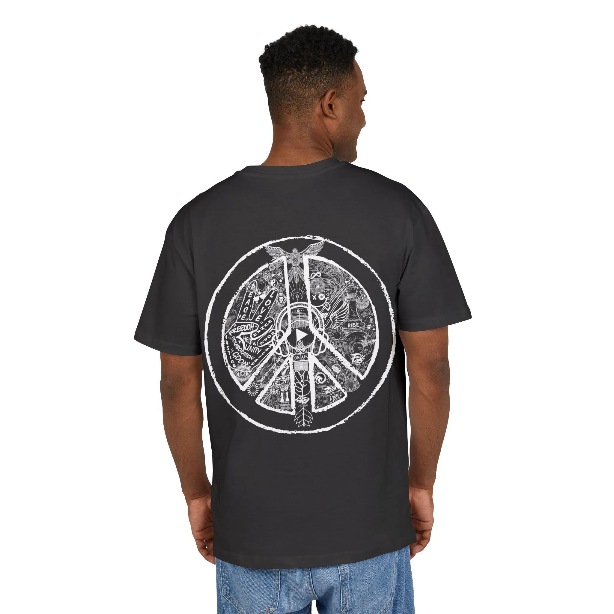 T-shirt Unisex Oversize, FRONT/BACK, PEACE&LOVE - Image 4